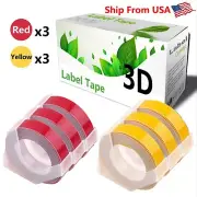(3Red+3Yellow) LabelTape Fit For Dymo 20008CP Dymo 814580 Label Makers