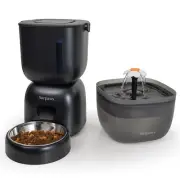 Automatic Cat Feeder and Cat Water Dispenser FW1, Wire or Battery Cat Food Di...