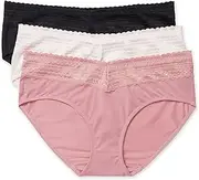 [Warner's] Women's Blissful Benefits Dig-Free Microfiber Lace Hipster 3-Pack Ru1793w