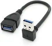 Generic USB 3.0 Type-A Male to Female Extension Cable 20cm 5Gbps 90 Degree (Down Angled)