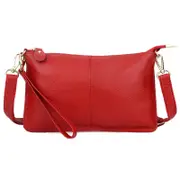 Leather Wristlet Clutch Wallet Purses Small Envelope Crossbody Bags for Women - Red