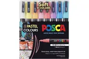 Uni PC3M Posca Poster Paint Marker 1.3mm Fine Pastel Colours 8 Pack