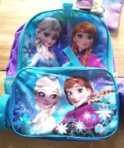 Disney Frozen Backpack with Detachable Lunch Pack and Zipper Pouch-NWT