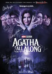 Kathryn Hahn +5 Members Cast Agatha All Along Autograph Photo RP 12x8