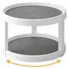 2-Tier Lazy Susan Round Rotating Turntable Spice Bottles Organizer