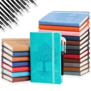 Tree Small Notebooks Pen Leather Lined Pocket Subject Notebooks Hardcover Poc...