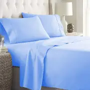 Ultra Deep Pocket Bed Sheets 100% Cotton Sky Blue Solid Select Item