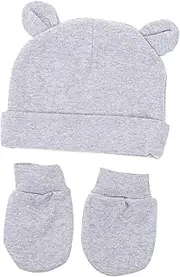 [AOKWAWALIY] Tire Cap Gloves Winter Mittens Anti-scratching Glove Mittens for Costume Hats Boy Bonnet Newborn Bonnet Sock Kit Cap Accessories Spandex Grey