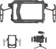 FOTGA Aluminum Universal Smartphone Cage Photo Video Stabilizer with Handles Rig for iPhone Samsung Cell Phone Vlog Live Stream Filmmaking,with Cold Shoe Tripod Mount