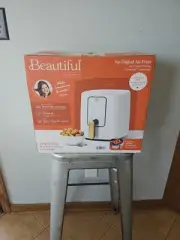 Drew Barrymore -Beautiful 3 Qt Air Fryer with TurboCrisp Technology, White Icing