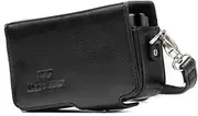 MegaGear MG1509 Canon PowerShot SX740 HS, SX730 HS Leather Camera Case with Strap - Black