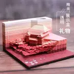 3D立體纸雕 便簽本書簽 生日禮物 手撕日厤DIY擺件 立體便條紙3D立体便签纸中国风手撕地球建筑模型新款纸雕桌面小摆件