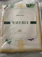 VTG Waverlys Second Spring Sunshine Tablecloth 52” Square NOS Floral Botanical