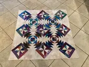New Hand-Made Quilt Lap Quilt Patchwork Pattern 41” X 41”