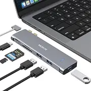 USB-C to VGA Adapter for MacBook Pro 2016/2017 USB C Type C Thunderbolt 3 to VGA Male to Female Cable Converter- Space Gray Aluminum Case