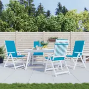 Garden Highback Chair Cushions 4 pcs Blue 120x50x3 cm Fabric vidaXL