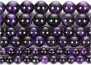 [MURUI] ZP Natural Stone Beads Purple Tiger Eye Stone Round Loose Beads for Jewelry Making Needlework Bracelet DIY 4-12 MM Y1229 (Color : H8200, Item Diameter : 6mm About 63 pcs)