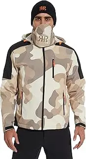 [REYSHIONWA] Men's Camo Tactical Softshell Jacket,Thermal Fleece Lined Winter Military Jacket Windproof Army Coat