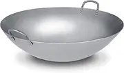 Craft Wok Extra Large 21-Inch Heavy Canton Style Hand Hammered Carbon Steel Wok (Round Bottom) / 731W194X