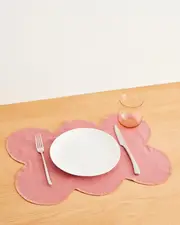 Pink Clay & Hazelnut 100% French Flax Linen Cloud Placemats (Set of Four)