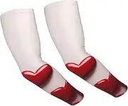[FHEDVBN] Hearts Arm Sleeves Compression Arm Covers for Men Women Outdoor Sun Sleeves Cooling Sports Sleeve, Black