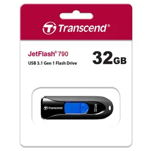 Transcend 創見 32G JetFlash 790 USB3.1 隨身碟 JF790K (黑)