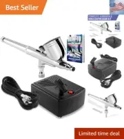 Multi-Purpose Dual-Action Airbrush Set - Mini Compressor Kit