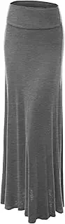 [Lock and Love] LL Womens Tie Dye Fold Over Maxi Skirt - Made in USA