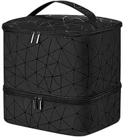 PU Leather Double Layer Nail Polish Storage Bag and Organizer | Manicure Tools Case With Nail Dryer Compartment