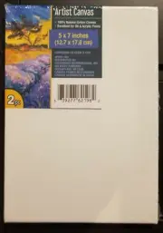 6 Pack Blank 5" x 7" 100% Cotton Canvas for Acrylic/Oil Painting