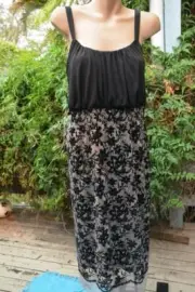 AUTOGRAPH Knit Bodice MIDI DRESS Layered Mesh Overlay Size 22. NEW RRP-$99.99