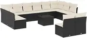 Product Title 200:vidaXL Outdoor Modular Sofa Set with Cushions - 13 Piece Poly Rattan Patio Furniture, Stylish Black/Cream Garden Arrangement with Storage, Weather-Resistant - Ideal for Backyard,...