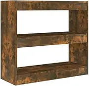 Bookcase & Room Divider - Smoked Oak Engineered Wood Standing Shelf (80x30x72 cm) | Space-Saving Storage Solution for Living Room, Bedroom & Office | Durable & Stylish Book Cabinet