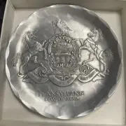 Vintage Wendell August Pennsylvania Coat Of Arms Pewter Display Coaster