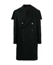 Balmain Double Breasted Long-Sleeved Coat FR56,FR52 Black