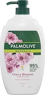 [Palmolive] Naturals Body Wash 1L, Milk and Cherry Blossom with Moisturizing Milk, Soap Free Shower Gel, No Parabens Phthalates or Alcohol