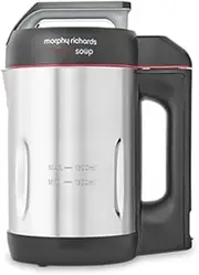 Morphy Richards Sauté & Soup Maker, 1.6L, 4 Settings, Smooth, Chunky, Juice, Blend Pause Function, Family Size, Non-Stick Coated Jug, Detachable Power Cord, Stainless Steel, 501014