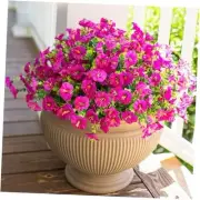 Artificial Fake Flowers Plant for Outdoors, 12 Bundles Faux Morning Glory UV