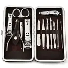 Professional Manicure Set 12pcs Pedicure Tool Nail Clippers Cleaner Cuticle Kit