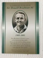 Sir Donald Bradman Celebration Memorial Card 2001