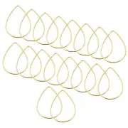 Beading Hoop Earrings, 60Pcs Drop Shape Beading Findings(32x22mm, Gold)