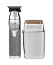 Babyliss Pro Double Foil Shaver & Fx Outliner Trimmer - Silver Duo Pack