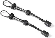 luzen 2Pcs Black Backpack Hiking Pole Ropes Adjustable Elastic Rope Lanyard Fixing Buckle Holder for Outdoor Hiking Walking Trekking Climbing Stick Pole Carry Tie Cord
