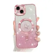 Compatible with iPhone 15 6.1 Inch Case Support for MagSafe, Plating Heart