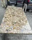 Natural Agate Geode Dining Counter Top Slab, Luxury Furniture Agate Table Decor