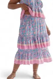 Anthropologie Midi Skirt Plenty by Tracy Reese Size 16-18 Pink Floral Lrg Boho