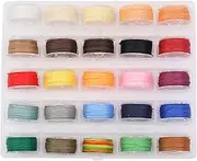 Embroidery Threads Embroidery Threads 25 Color Round Waxed Thread Polyester Cord Wax Coated String Box Set Braided Bracelets Leather Craft Sewing Tools.