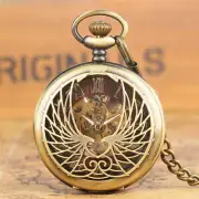 Antique Men's Hand-winding Mechanical Pocket Watch Pendant Chain Roman Number