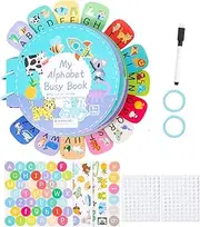 Alphabet Puzzle Book, Letter Math Puzzle Activity Book, Educational Early Learning Toy, Preschool Workbook, Cognitive Motor Skill Development for Boys, Girls 10.04x9.84 Inch