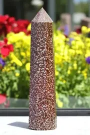 Large Red Poppy Jasper Crystal Tower Handmade Crystal Home Office Decorative